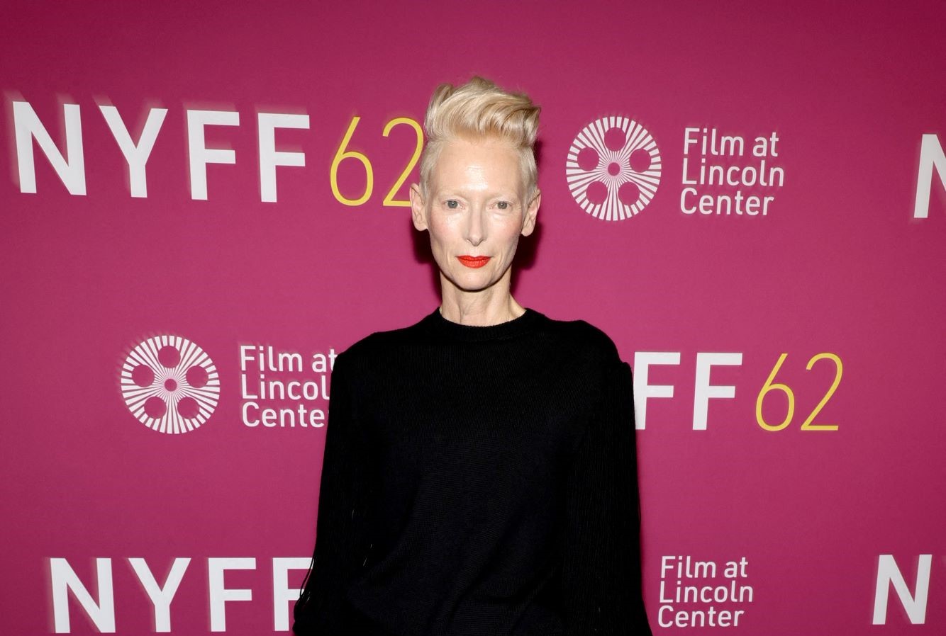 Tilda Swinton wears Maison Alaia as protesters interrupt film screening