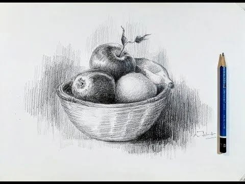 Learn Oil Pastel Still Life Drawing Fruit basket | step by step - Mind  Luster