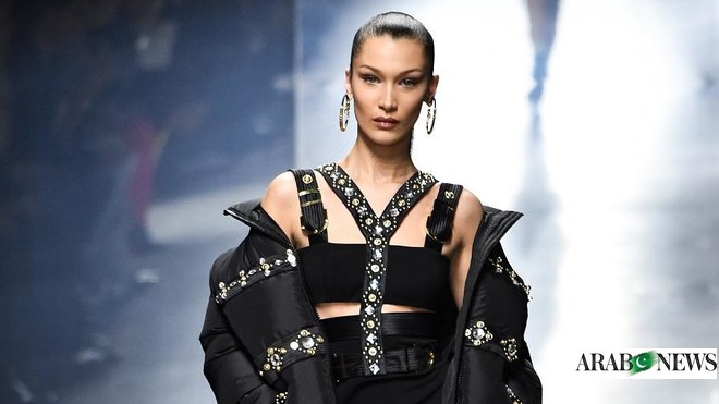 Bella Hadid wears a creation as part of the Versace Fall/Winter
