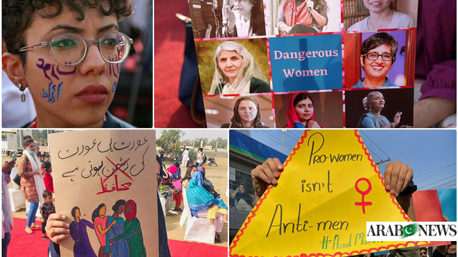 Women march in Pakistan to make their voices heard, seek justice | Arab ...