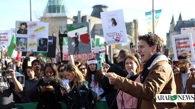 Trudeau Joins Canadian Demonstrators In Support Of Iran Protests | Arab ...