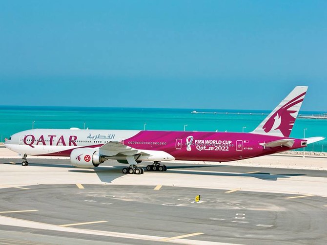 Qatar Airways showcases FIFA World Cup branded plane at international  airshow | Arab News PK