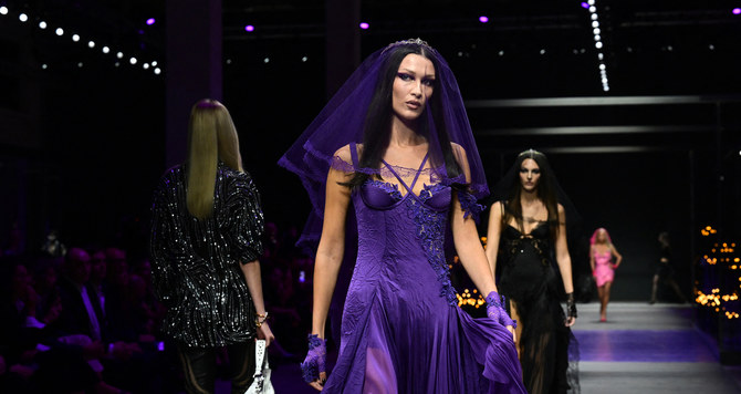 Bella hadid discount purple versace