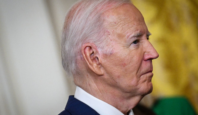 US President Joe Biden waits to speak at an event at the White House in Washington, DC, on June 18, 2024. (AFP)