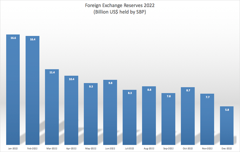 Pakistan witnessed 65 decline in forex reserves in 2022 — data Arab